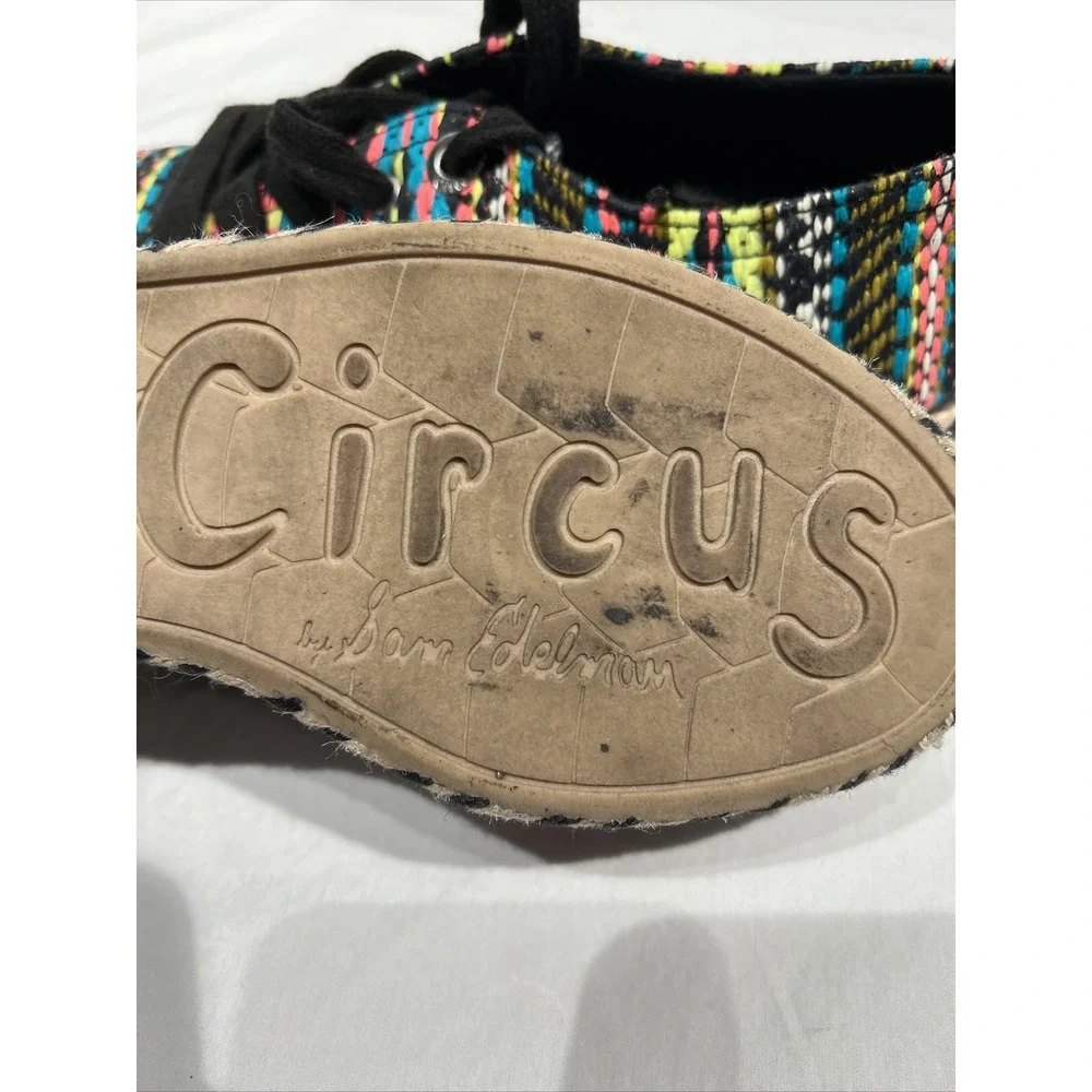 Sam Edelman Circus Colorful Woven BRANDON Stripe Platform Shoes Sz 6M Y2K‎